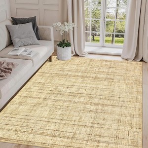 Modern Abstract Area Rug – Washable, Low Pile, Stain-Resistant, Non-Slip Striped Carpet for Bedroom or Living Room - 1 of 4