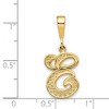 Black Bow Jewelry 14k Yellow Gold, Maci Collection, LG Filigree Script Initial E Pendant - 4 of 4