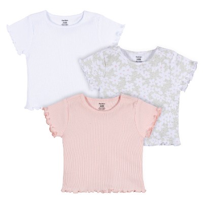 Image of Gerber Baby & Toddler Girls Short Sleeve Tees, Sweet Florals, 3-Pack, 6-9 Months
