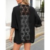 Women's Chiffon Cardigan Open Front 3/4 Sleeve Sheer Beach Cover Ups Cardigan - 4 of 4