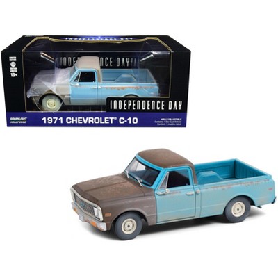 1971 Chevrolet C-10 Pickup Truck Brown & Light Blue Weathered "Independence Day" 1996 Movie 1/24 Diecast Model Car by Greenlight