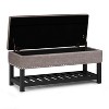 CAVINAS Faux Leather Storage Ottoman Bench,Upholstered Ottoman with Open Slat Bottom Shelf for Living Room,Bedroom - 4 of 4
