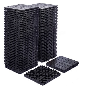 76-Pack 11.42"x11.42" Plastic Interlocking Deck Tiles - 68.80 Sq.Ft Outdoor Plastic Flooring, Super Durable, Waterproof - 1 of 4