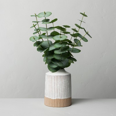 Faux Eucalyptus Arrangement - Hearth & Hand™ with Magnolia: Indoor Greenery in Ceramic Pot