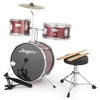 Drum Set, 1 Wood/Metal AD-150 Three Drums Set,Includes Bass Drum, 2 Toms, Cymbal, Drum Sticks, Bass Pedal and Stool,Percussion Musical Instrument Gift - 4 of 4