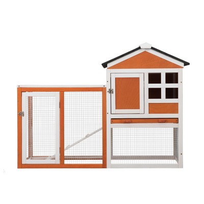 AZL1 Life Concept Pet Crates and Houses Rabbit Cage Spacious Habitat with Play and Rest Zones for Happy and Healthy Pets, Orange, 47.25"*22.5"*35.25"