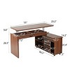 55" L-Shaped Versatile Office Desk,Modern Height Adjustable Extendable Computer Desk with Drawer & Storage Cabinet,MDF Desk for Home-Coolbibila - 4 of 4