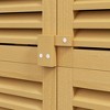 FURNIinspire Utility Storage Cabinet Wooden Outdoor Storage Cabinet Storage With Asphalt Roof 2 Wood Doors With Lock, Yellow, 38.40"*23.00"*13.40" - 4 of 4