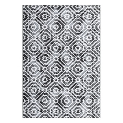 Washable Modern Geometric Rug Non Slip Low Pile Rug Throw Floor Cover Foldable Indoor Carpet for Living Room Bedroom
