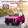 White 24V Two Seater Licensed Cadillac Ride On Car For Kids With Remote Control Powerful 130W Motors Music Led Lights Spacious Design Full Wheel Susp - 3 of 4