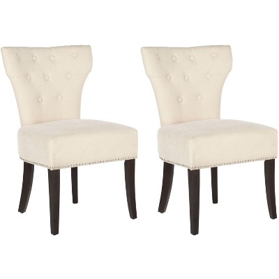 Addison Side Chairs (Set of 2)   Silver Nail Heads - Grey - Safavieh