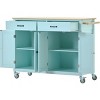 Multi-Functional Kitchen Island Cart with 2 Drawers, 4 Doors, Spice Racks & 5 Wheels, Rolling Storage Cabinet for Kitchen or Dining – The Pop Home - 4 of 4