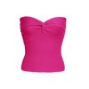 Women's Knit Tube Top, Twist - Front Bandeau Crop Top, Strapless Elastic Backless Sleeveless Top - 2 of 2