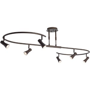 Pro Track S-Wave 6-Head LED Ceiling Track Light Fixture Kit Spot Light GU10 Directional Brown Bronze Finish Metal Modern Kitchen Bathroom 54 1/4" Wide - 1 of 4