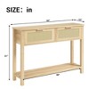 Jojoka 43" Boho Sofa Table with 2 Drawers & Lower Shelf, Mid-Century Modern Hallway Table, Slim Farmhouse Accent Table - 2 of 4