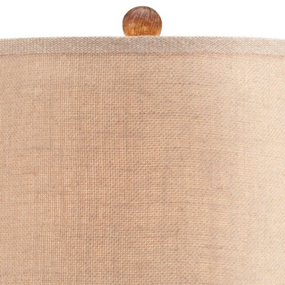 27" Coastal Beige Fabric Shade and Rope Glass Jug Table Lamps Set