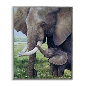 Stupell Industries Baby Elephant And Mother Framed Giclee Art - 1 of 4
