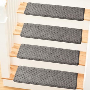 MBIGM Bullnose Non-Slip Stair Treads, 9.5" x 30" Wooden Steps Protection - TPU Backing & Steel Reinforcement - Anti-Slip - 1 of 4