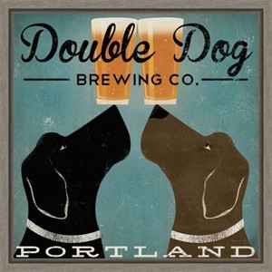Amanti Art Double Dog Brewing Co by Ryan Fowler Framed Canvas Wall Art - 1 of 4