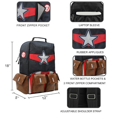 Marvel Captain America Suit Up Character 18" Backpack - image 4
