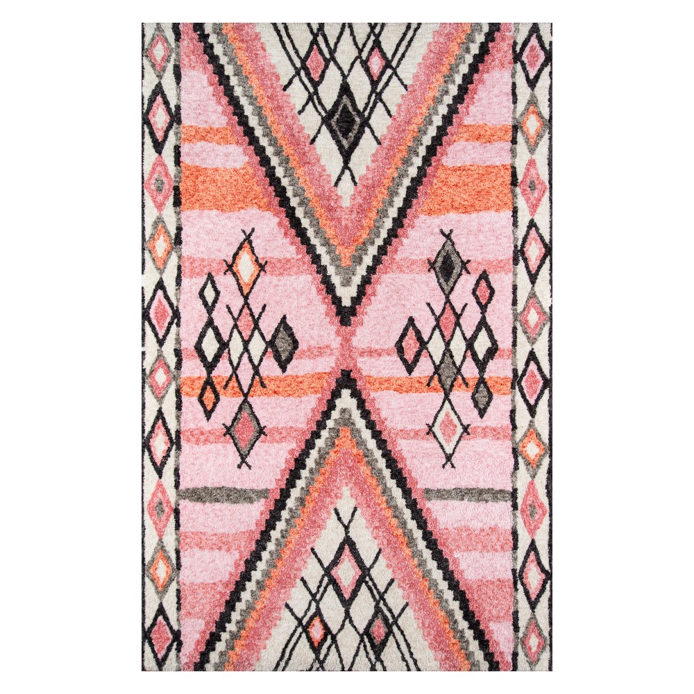 2'x3' Shapes Tufted Accent Rug Pink - Momeni