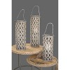 Grey Willow Lanterns with Glass – 24 Inch Set of Three By Kalalou - 3 of 3