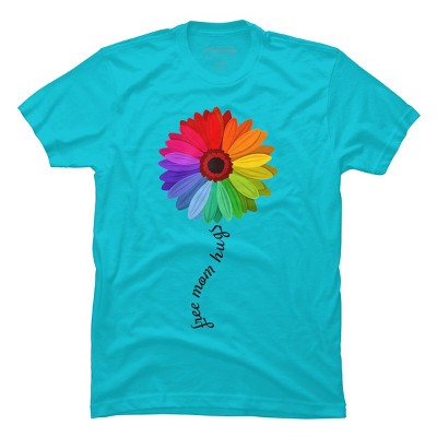 Adult Design By Humans Free Mom Hugs Pride Rainbow Sunflower By Avocato T-Shirt