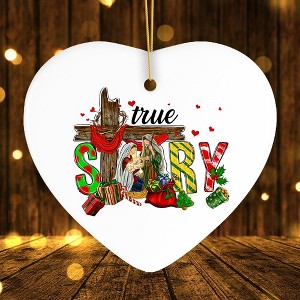 True Story Joseph and Mary Holiday Festive Christmas Ornament, Christian Nativity Gift| OrnamentallyYou - 1 of 4
