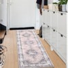 Vintage Area Rug Washable Medallion Accent Carpet with Non-Slip Backing, Foldable Distressed Low Pile Indoor Mat, Stain-Resistant Floor Cover - 4 of 4