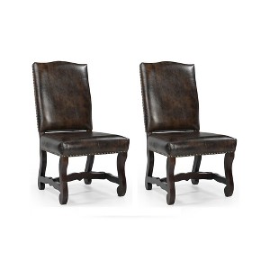 Taran Designs,Torrence Upholstered Solid Wood Dining Chairs (Set of 2) - 1 of 4