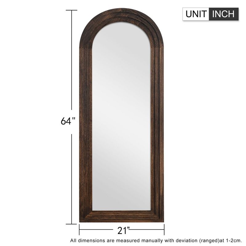 Neutypechic Wood Frame Arch Top Full Length Mirror Leaning Mirror, 5 of 6