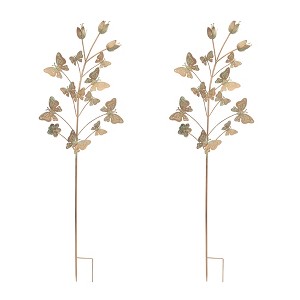 Iron Butterfly and Floral Garden Stake (Set of 2) - 1 of 4