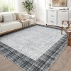 Machine Washable Area Rug Modern Plaid Carpet Non-Slip Stain Resistant Pet Friendly for Living Room Bedroom Dining Room - 4 of 4