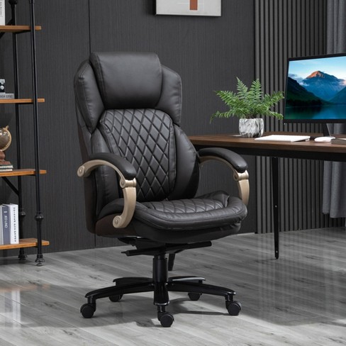 Vinsetto 484LBS Big and Tall Ergonomic Executive Office Chair with Wide  Seat, High Back Adjustable Computer Task Chair Swivel PU Leather, Black