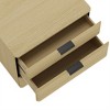 Gulches 26" Payton 3-Drawer Nightstand, Natural Oak Finish, Metal Handles & Pedestal Base, MDF Bedside Table for Bedroom (26"L x 20.1"D x 24"H) - 3 of 4