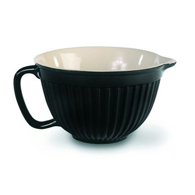 Omniware Simsbury Collection Black Glazed Stoneware 2 Quart Batter Bowl