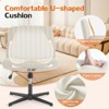 KTMBDW Criss Cross Chair Legged Office Wide Comfy Desk Seat, No Wheels Armless Fabric Computer Task Seating, Swivel Vanity Home Height Adjustable - 3 of 4