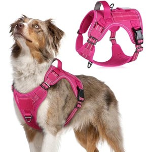 rabbitgoo Tactical Dog ,  Vest with Handle & Molle, Easy Control for Training Walking, Adjustable Reflective Straps, Rose Red, M - 1 of 1