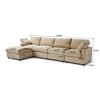 L Shaped Sectional Couch 134 Inch 4-Seater Modern Modular Sofa with Ottoman,Chenille Deep Seat Couches for Living Room, Bedroom and Apartment - 3 of 4