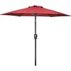 7.5ft*7.5ft Deluxe Patio Umbrella, with Push Button Tilt/Crank, 6 Sturdy Ribs, for Garden, Deck, Backyard, Pool, Red - 3 of 4