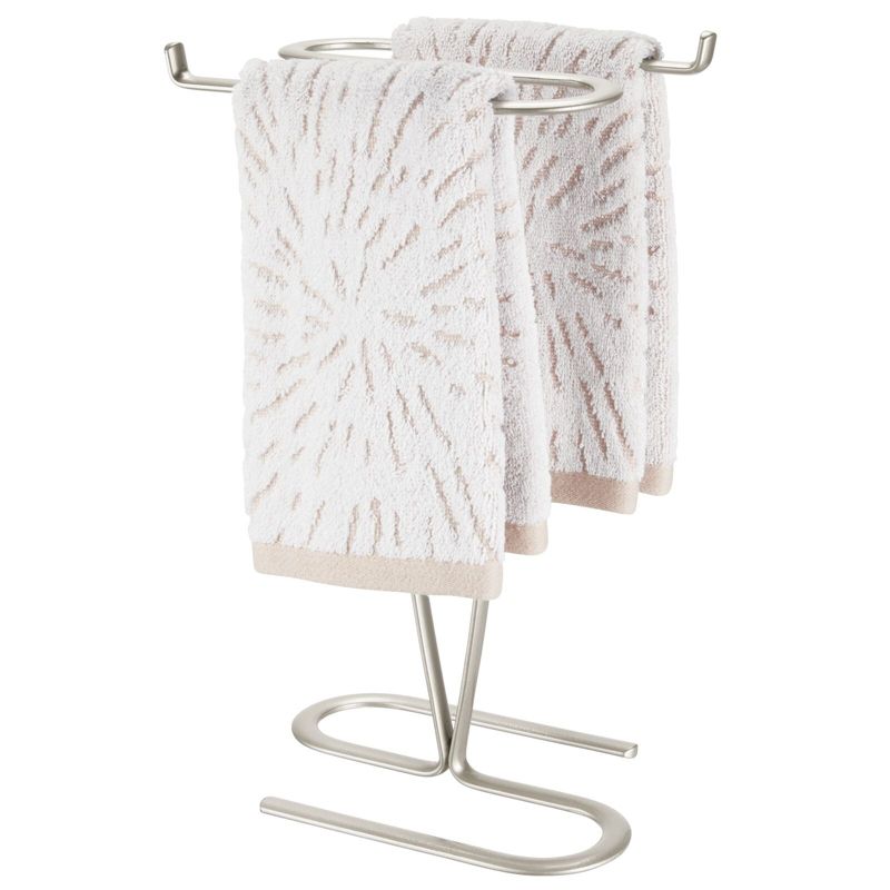 mDesign Metal Hand Towel Holder Stand for Bathroom Vanity Countertop, 5 of 7