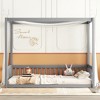 Twin Size Canopy Bed with Fence and Guardrails for Bedroom - 2 of 4
