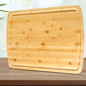 EcoSummer 20x15" Bamboo Cutting Board, Reversible Butcher Block with Juice Groove for Kitchen & Serving. - 1 of 4