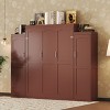 Queen Size Murphy Bed with Cabinets and Bookcase, Wall Bed with Storage Wardrobe and Foldable Platform Frame-Maison Boucle - 2 of 4