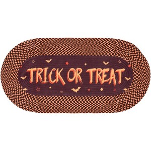 Braided Halloween Poster BRP206 Machine Washable Hand Woven Indoor Accent Rug - Brown/Rust - 1'8"x4' Oval - Safavieh - 1 of 3