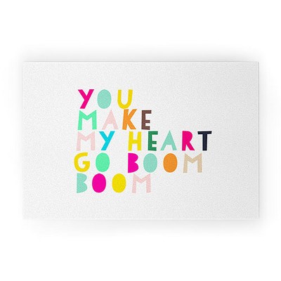 Hello Sayang You Make My Heart Go Boom Boom Looped Vinyl Welcome Mat - Society6