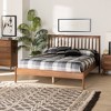 Agatis Wood Queen Size Bed Walnut Brown - Baxton Studio: Mid-Century Spindle Headboard, No Box Spring Needed - 2 of 4