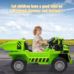 12V Kids Electric Ride on Toy Car, 2-Speed 4WD Ride-on Dump Truck with Remote Control, Automatic Dump Bed, Shovel & Music for Ages 4-8 - 1 of 4