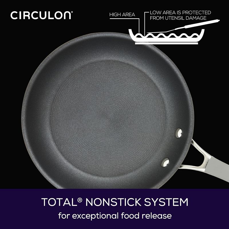 Circulon Elementum Hard Anodized Nonstick Cookware Pots and Pans Set, 10 Piece, Oyster Gray, 4 of 9