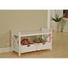 Kings Brand Furniture Corinth Shoe Storage Bench With Drawers (Cherry) - image 4 of 4